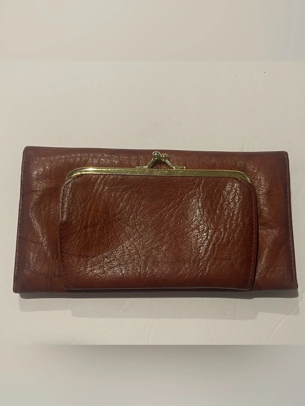 Buxton vintage Brown Leather Clutch Wallet with coin purse and checkbook READ